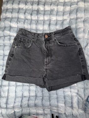 Divided Black Washed High-Rise Denim Shorts
